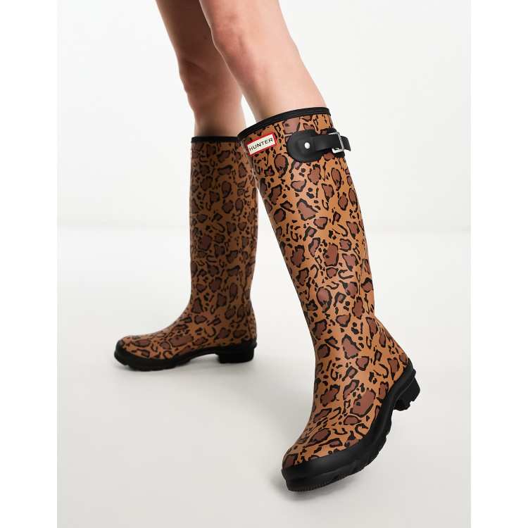 Original leopard print refined tall waterproof rain on sale boot