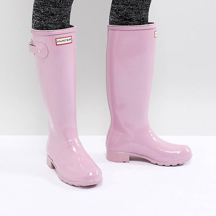 ASOS Damen Schuhe Stiefel Gummistiefel Original Refined tall wellington boots in gloss 