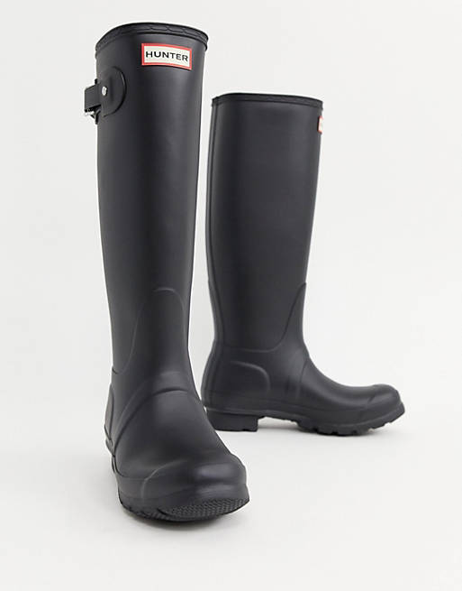 Hunter Original tall wellington boots in black  