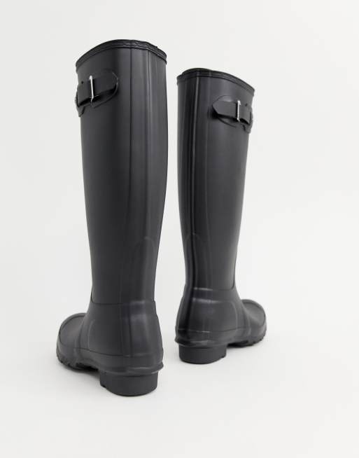 靴 HUNTER ORIGINAL REFINED TALL BOOTS Women's Refined Tall Rain Boots - Black | Hunter Boots