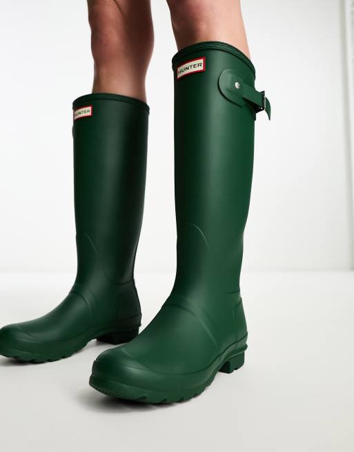 Tall green hunter rain clearance boots