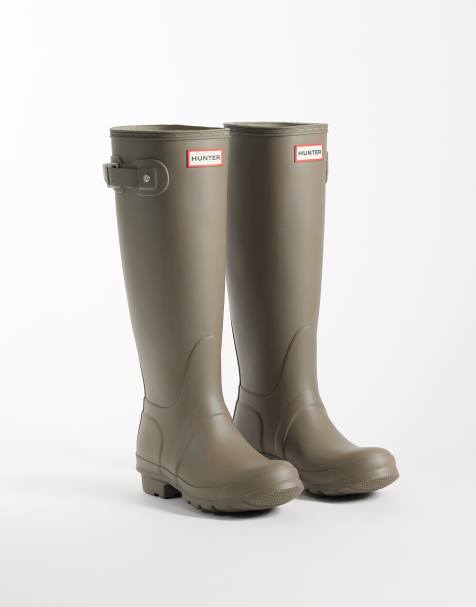 Hunter Original tall wellington boots in kettle - view 1