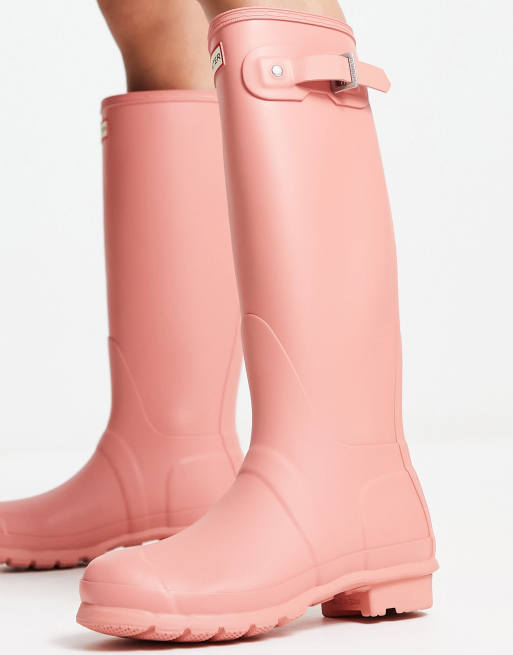 Hunter original tall wellington boots in pink ASOS