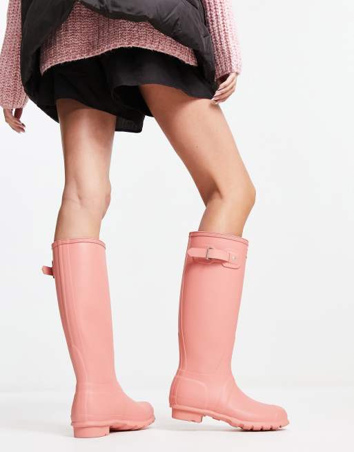 Pink tall hunter boots sale