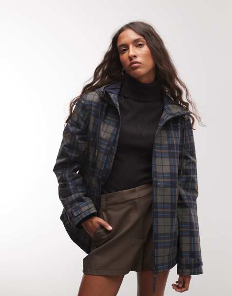 Hunter Originals chaqueta chubasquero de tartán en azul marino - view 1