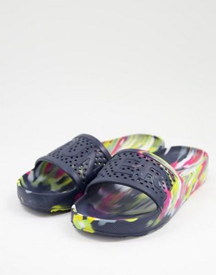 Chaussures, bottes et baskets Hunter Originals - Claquettes marbrées - Bleu marine multicolore