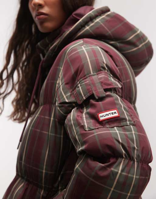 Hunter Originals giacca imbottita tartan rossa, 3 di 4