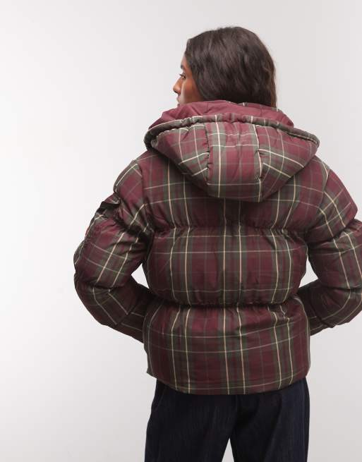 Hunter Originals giacca imbottita tartan rossa, 4 di 4