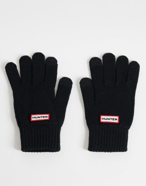 Hunter Originals stickade handskar i svart - view 1
