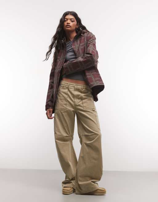 Hunter Originals tartan raincoat jacket in red, 3 of 4