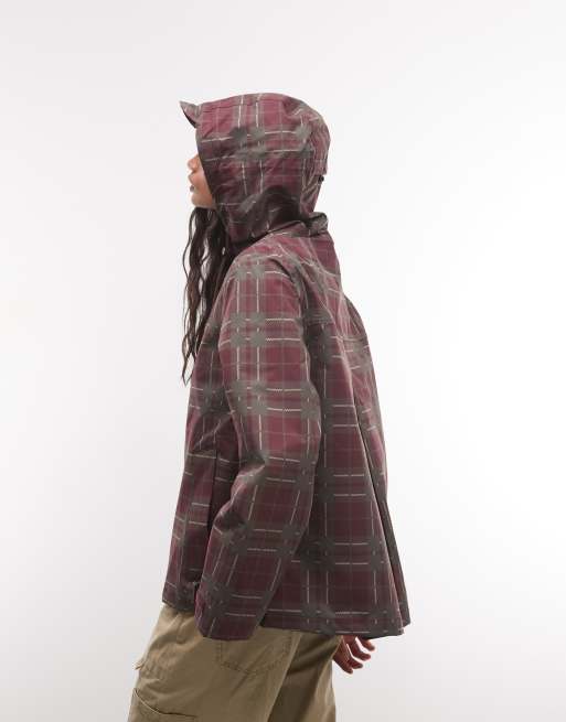 Hunter Originals tartan raincoat jacket in red, 4 of 4