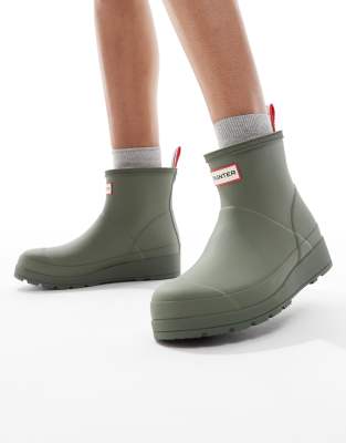 Hunter - Play - Kurze Stiefel in dunklem Olivgrün