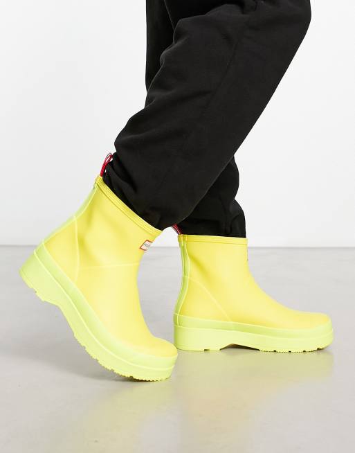 Short yellow shop hunter boots