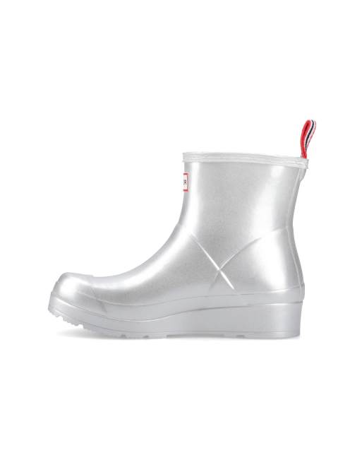 Hunter Play short boot metallic in silver, 4 of 5