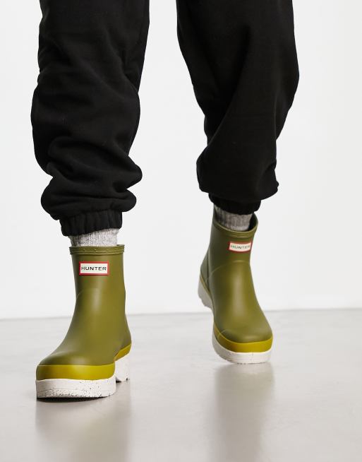 Hunter boots hot sale short green