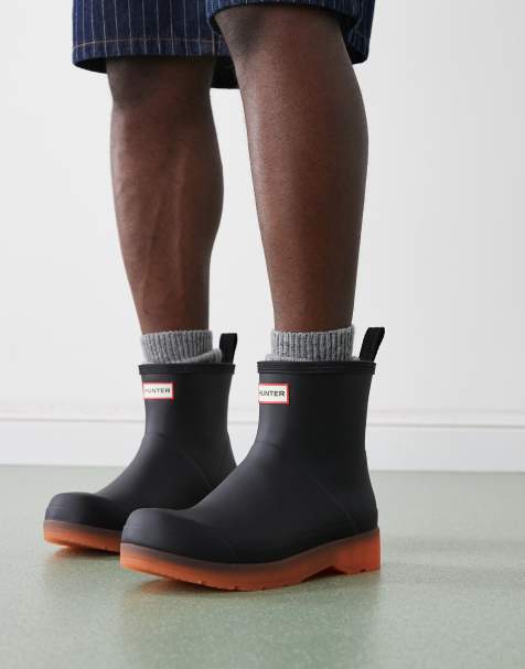 Hunter Play short boots with translucent sole in black - view 1