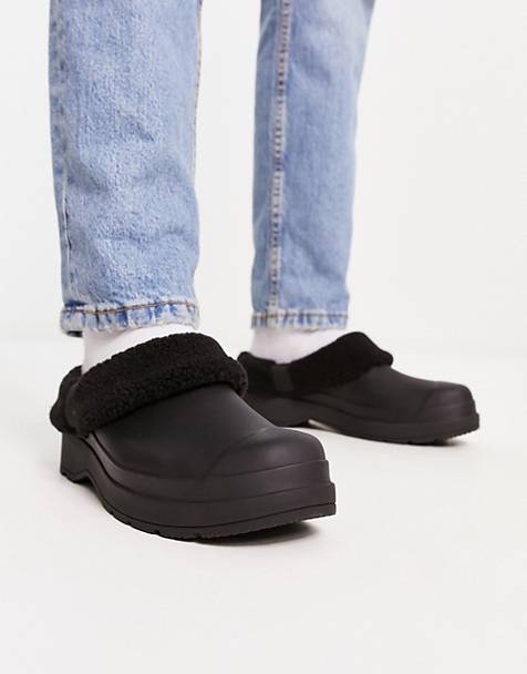 Asos Uomo Scarpe Stivali Sliders nere con logo in rilievo 