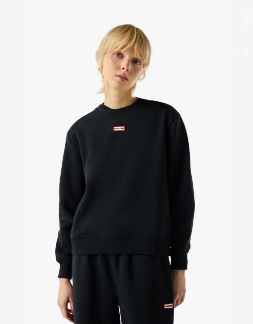 Hunter Rl essentials crew sweatshirt in black, 4 of 4