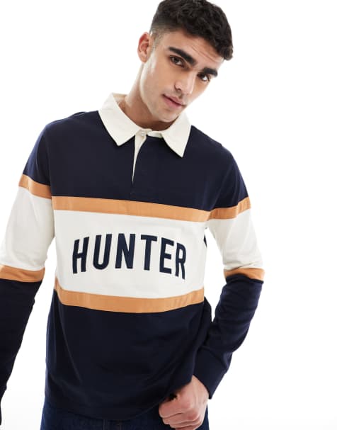 Hunter rugby shirt in navy - view 1