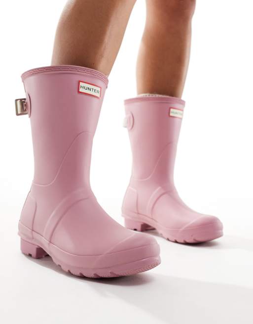 Pink hunter ankle boots best sale