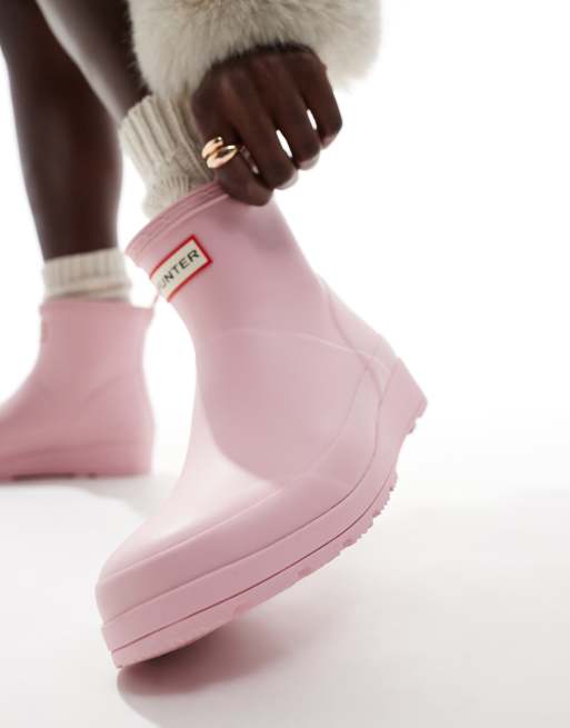 Pink hunter boots short best sale