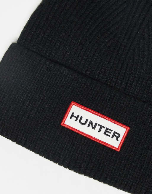 Hunter – Svart, ribbad mössa i unisex-modell, 3 av 3