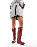 [Hunter] Hunter tall gloss gumboots in red 36 RED