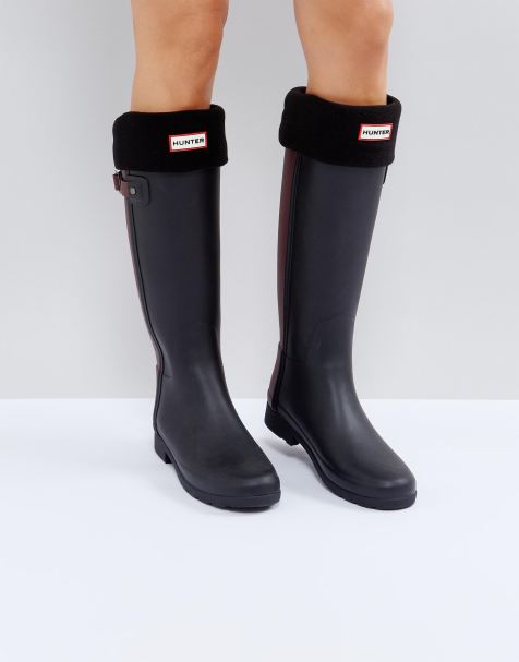 Hunter Tall – Original Stiefelsocken in Schwarz