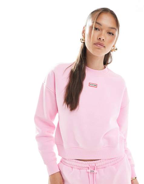 Hunter Tina logo cropped crew in pink - view 1