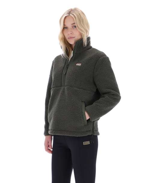 Hunter Tiorga 1/4 zip borg fleece in green - view 1
