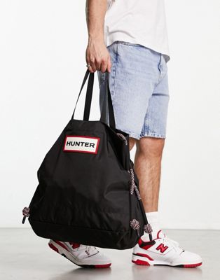 Hunter travel ripstop beach bag in black