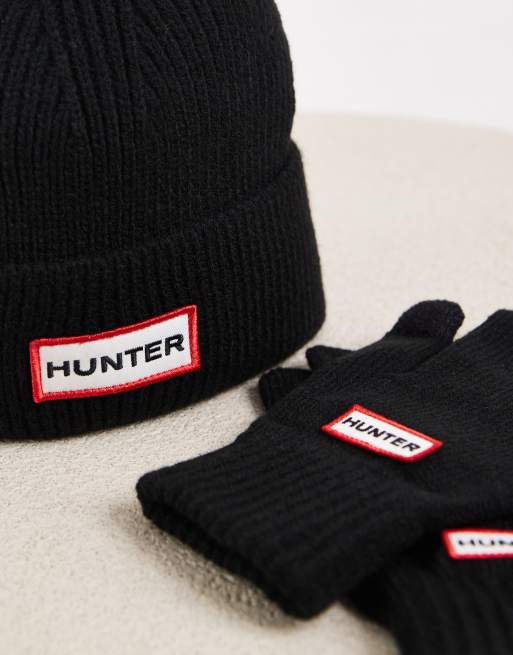 Hunter - Uniseks cadeauset met beanie en handschoenen in zwart, 3 van 3