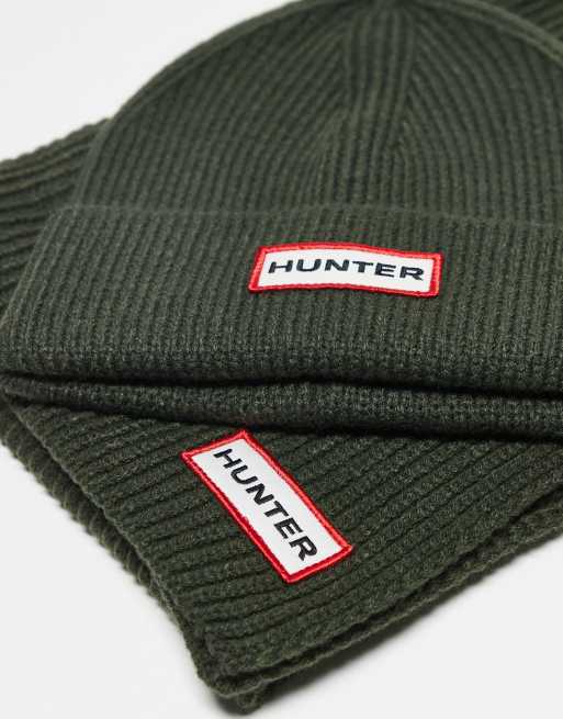 Hunter - Uniseks cadeauset van beanie en sjaal in donkergroen, 2 van 3