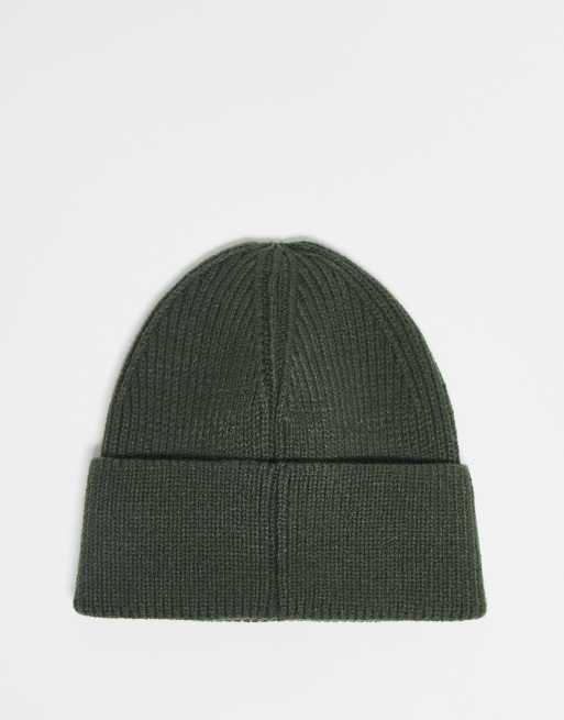 Hunter - Uniseks geribbelde beanie in donkergroen, 3 van 3