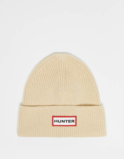 Hunter - Unisex - Cremehvid ribstrikket hue
