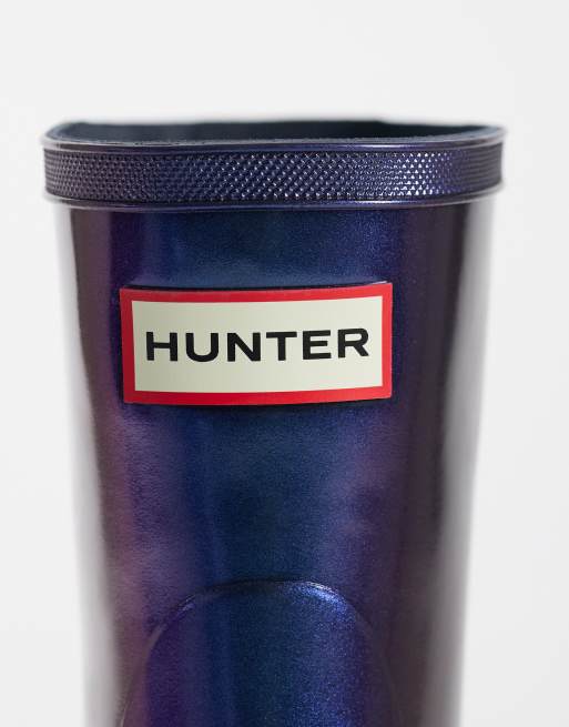 Hunter unisex Downpour korte regenlaarzen in nebula blue, 3 van 4