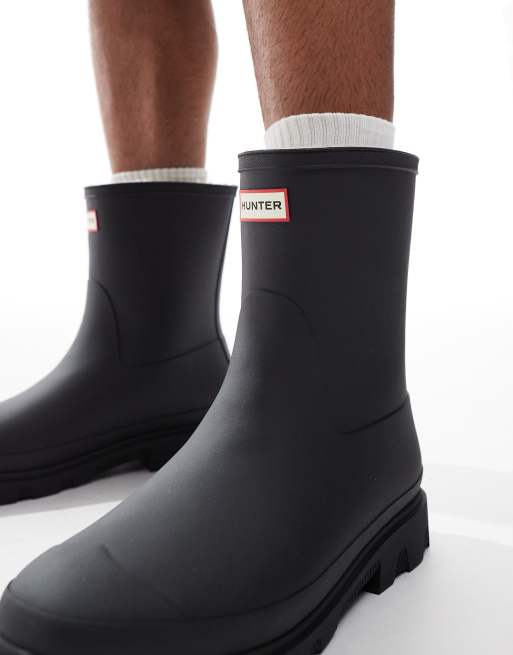 Hunter - Unisex Downpour - Sorte korte samt forede gummistøvler, 4 af 4