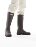 [Hunter] Hunter Unisex Downpour tall gumboots in chocolate brown 5 BROWN