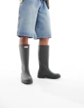 [Hunter] Hunter Unisex Downpour tall gumboots in dark olive-Green 12 GREEN