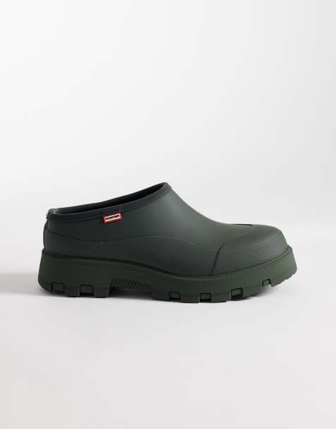 Hunter Unisex Elements clog in dark olive - view 1