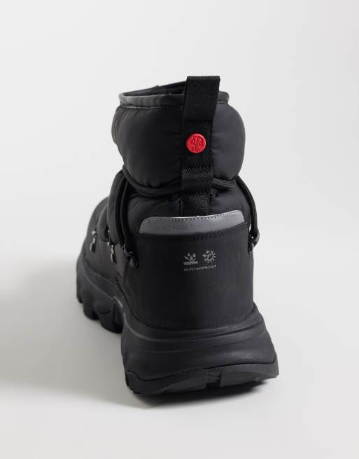 Hunter Unisex Elements pikowane sznurowane buty w kolorze czarnym, 3 z 4