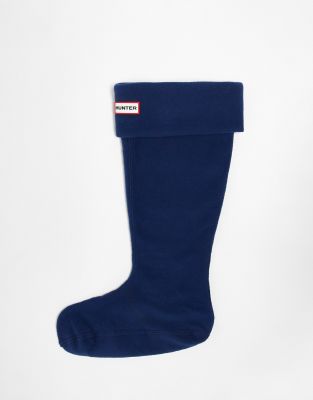 Hunter unisex fleece tall boot sock in navy