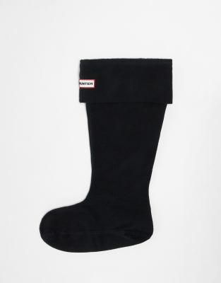 Hunter unisex fleece tall boot socks in black