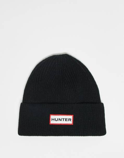 Hunter Unisex ribbed beanie in black - view 1