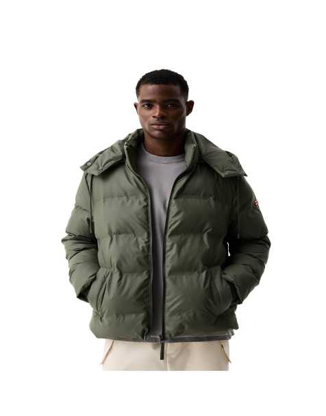 Hunter Wiley sonic welded pu puffer jacket in dark green - view 1