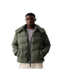 Hunter Wiley sonic welded pu puffer jacket in dark green