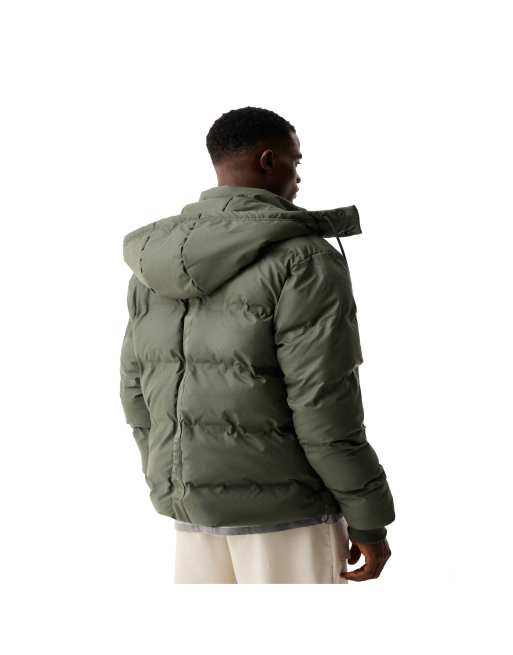 Hunter Wiley sonic welded pu puffer jacket in dark green, 2 of 3