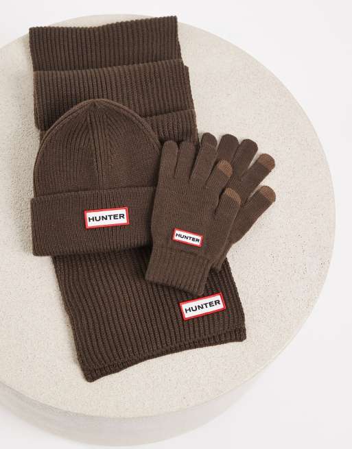 Hunter winter Essentials cadeauset in donkerbruin, 2 van 3