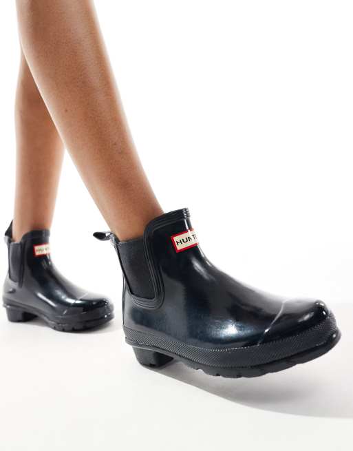 Hunter Women's Original Chelsea Gloss Rain Boot - Waterproof Natural Rubber, 5" Shaft