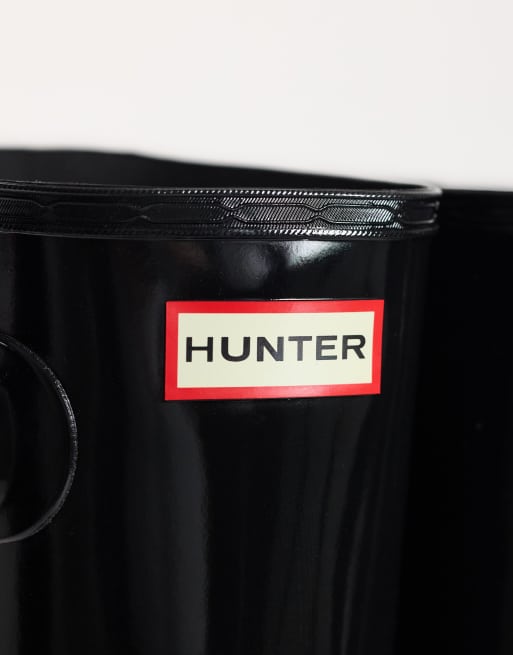 Hunters Original - Skinnende sorte høje gummistøvler, 2 af 4